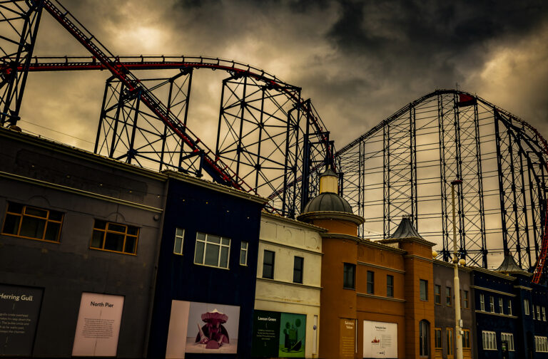 A more abstract view of Blackpool.   Very early on a stormy morning before anyone is around.   The only sound was the street cleaners and the ever present seagulls.