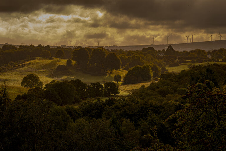 Early morning around Hoghton.  On a day where rain and cloud is forecast the brief bursts of sunlight create a stunning palette of colours.